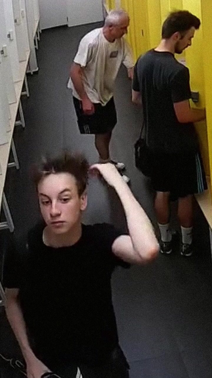 Young twink in the men's locker room boys porn