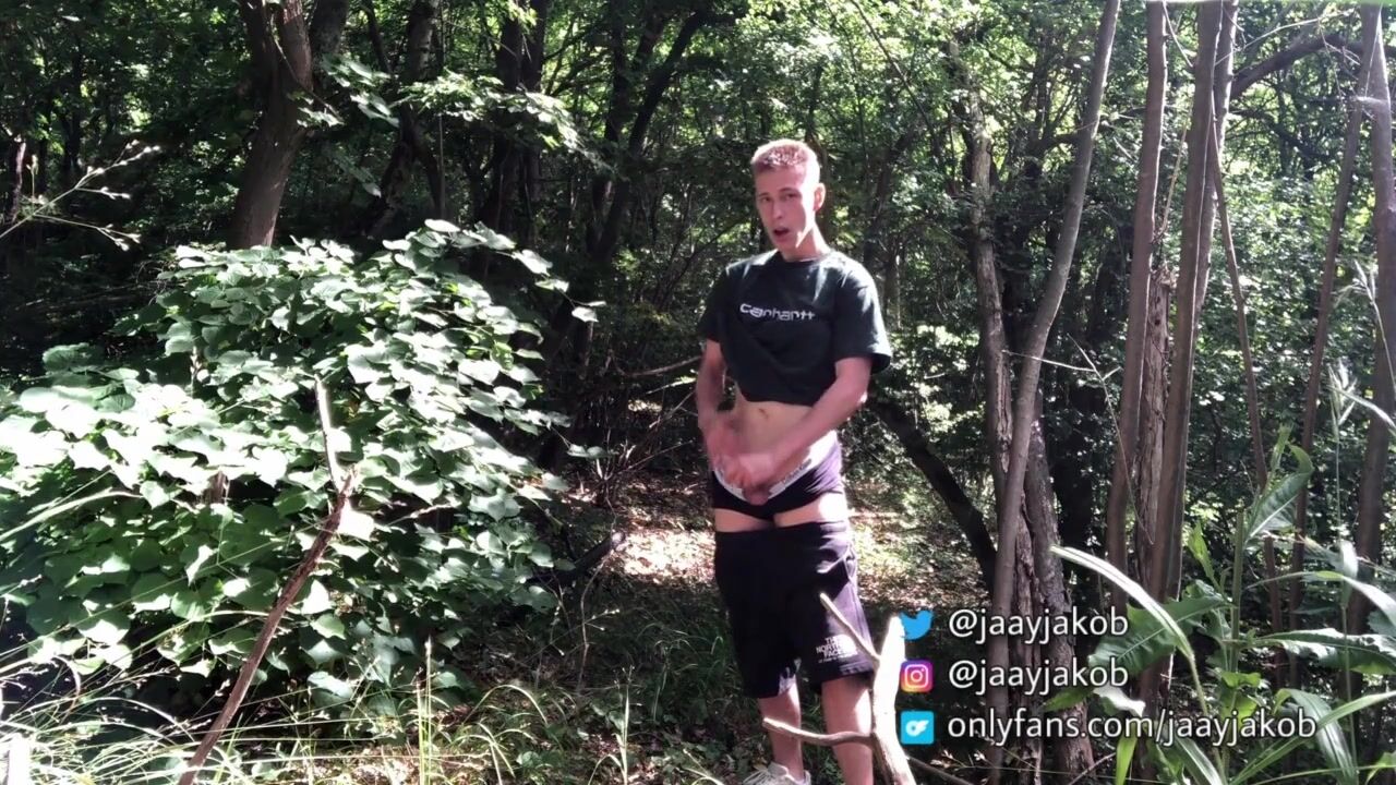 Young twink jakob jerks off in the forest and shows hot ass - 11-27-25