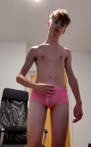 Pink undie cam twink porn action